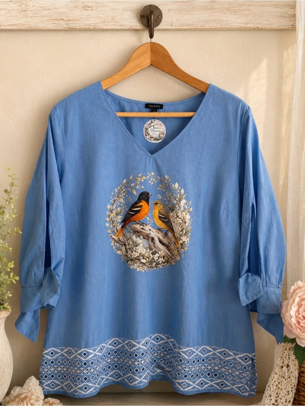 Talbots | XL | Baltimore Oriole | Cotton Blouse